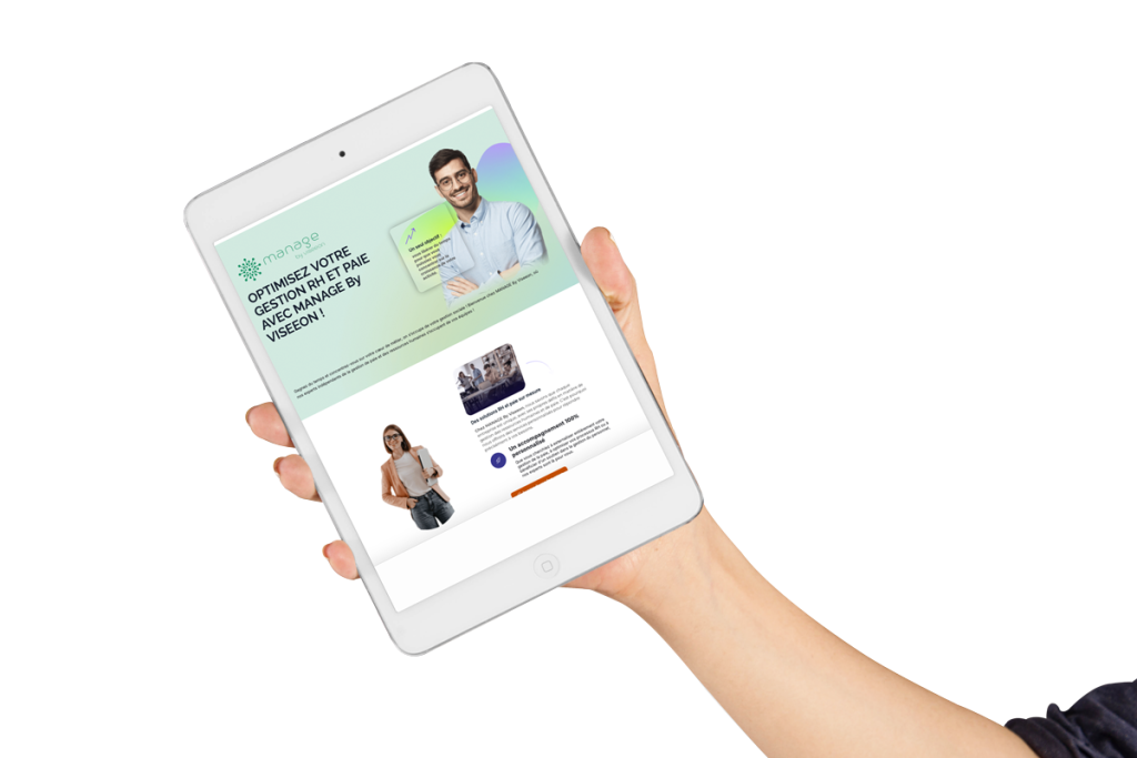 Viseeon Manage landingpage design layout marketing digital